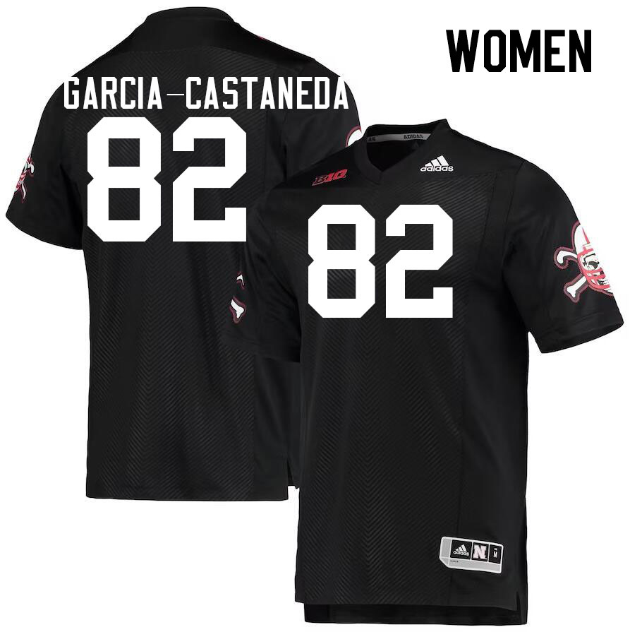 Women #82 Isaiah Garcia-Castaneda Nebraska Cornhuskers College Football Jerseys Stitched Sale-Black